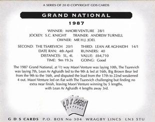 2000 GDS Cards Grand National Winners 1976-1995 #1987 Maori Venture Back